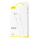 Кабель USB Baseus microUSB Mini White 2.4A 1m білий