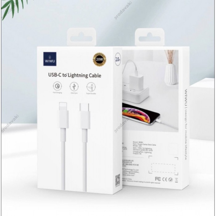 PD кабель WiWU G90 Type-C to Lightning PD20W 1.2m White