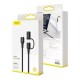 Кабель Baseus twins 2 in 1 cable Type-C to Type-C 60W (20V/3A)+iP(5V/2A) 1m Black (CATLYW-01)