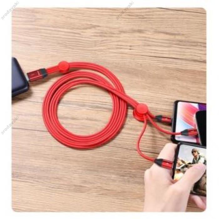 Кабель Baseus Car Co-sharing Cable USB M+L+T 3.5A 1m (CAMLT-FX01, CAMLT-FX09)