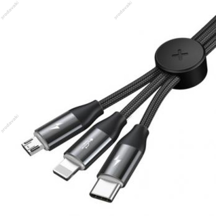 Кабель Baseus Car Co-sharing Cable USB M+L+T 3.5A 1m (CAMLT-FX01, CAMLT-FX09)
