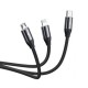 Кабель Baseus Car Co-sharing Cable USB M+L+T 3.5A 1m (CAMLT-FX01, CAMLT-FX09)