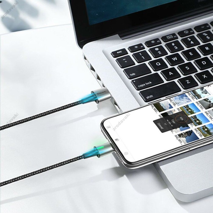 Кабель USB Baseus Lightning Zinc Magnetic 2.4A 1m чорний
