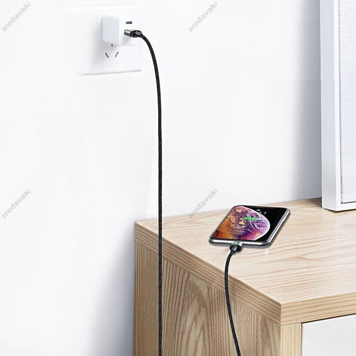 Кабель USB Baseus Lightning Zinc Magnetic 2.4A 1m чорний