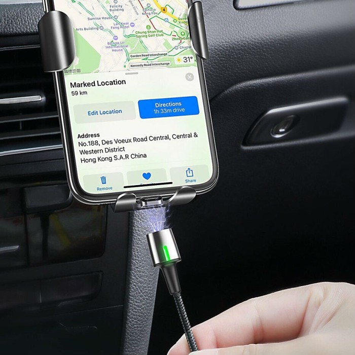 Кабель USB Baseus Lightning Zinc Magnetic 2.4A 1m чорний