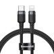 USB кабель Baseus Cafule Type-C to Lightning PD 18W Gray/Black (CATLKLF-G1)