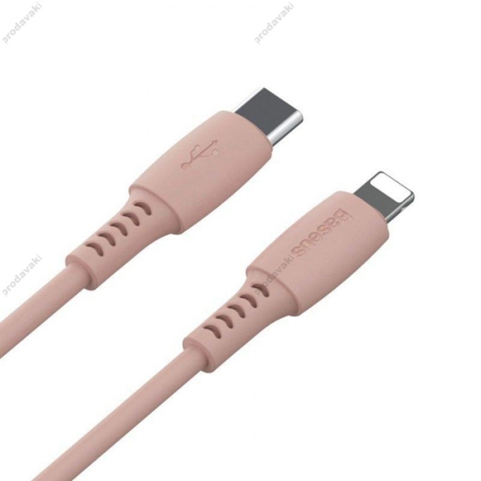 Кабель USB Baseus Colorful Type-C to lightning 18W 1.2m dreen рожевий