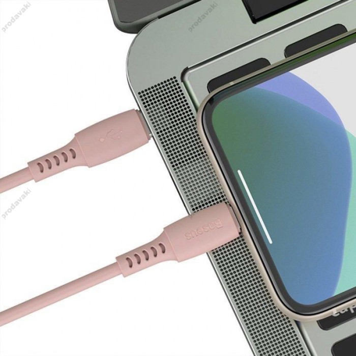 Кабель USB Baseus Colorful Type-C to lightning 18W 1.2m dreen рожевий