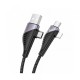 PD/USB-Кабель HOCO U95 4-in-1 Illustrious Multifunction ((USB/Type-C/Lightning) 60W/5A/1m Black