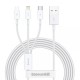 USB кабель Baseus Superior Series Fast Charging Data Cable USB M+L+C 3.5A 1.5m White CAMLTYS-02