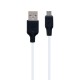 Кабель USB Hoco X21 Plus microUSB Silicone 2m чорний/білий