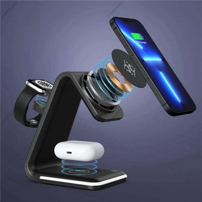 Бездротова зарядка 3 in 1 L17 Fast 15W MagSafe (phone+apple watch+airpods)