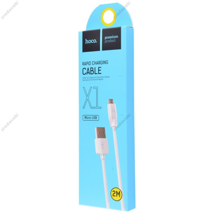 Кабель USB Hoco X1 microUSB Rapid 2m білий