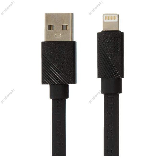 Кабель USB Hoco U34 LingYing Lightning (1.2m) чорний