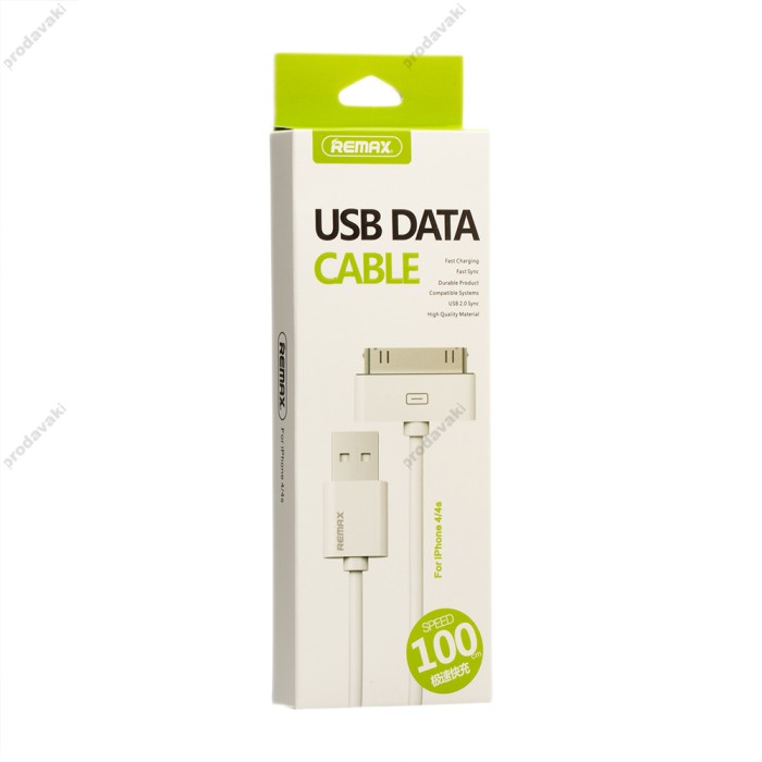 Кабель USB Remax iPhone 4 RC-007i4 Fast lighting 1m білий