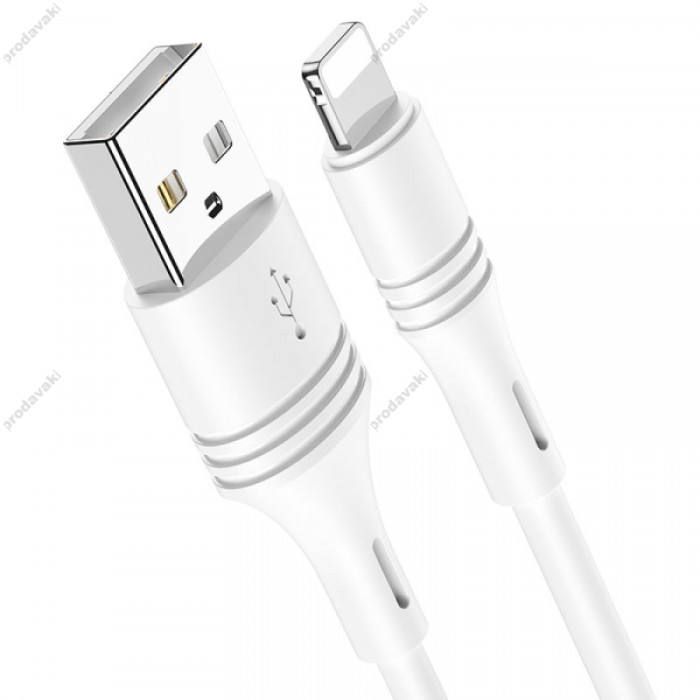 Кабель BOROFONE BX43 CoolJoy Lightning 2.4A/1m white