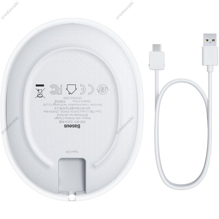 Бездротовий зарядний пристрій Baseus Jelly Wireless Charger 15W Білий
