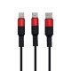Кабель USB Hoco X26 Xpress Charging 3in1 чорно-червоний