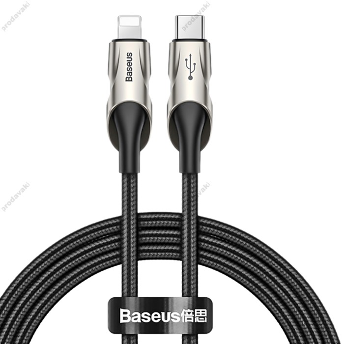 Кабель USB Baseus Fish Eye Spring Type-C to Lightning 18W 1m чорний