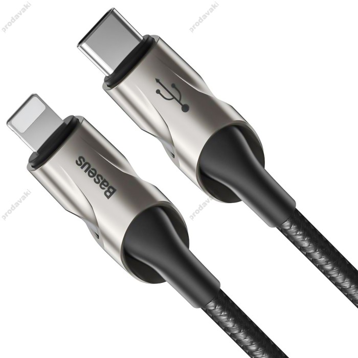 Кабель USB Baseus Fish Eye Spring Type-C to Lightning 18W 1m чорний