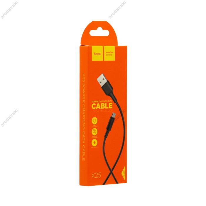 Кабель USB Hoco X25 Soarer microUSB 1m чорний