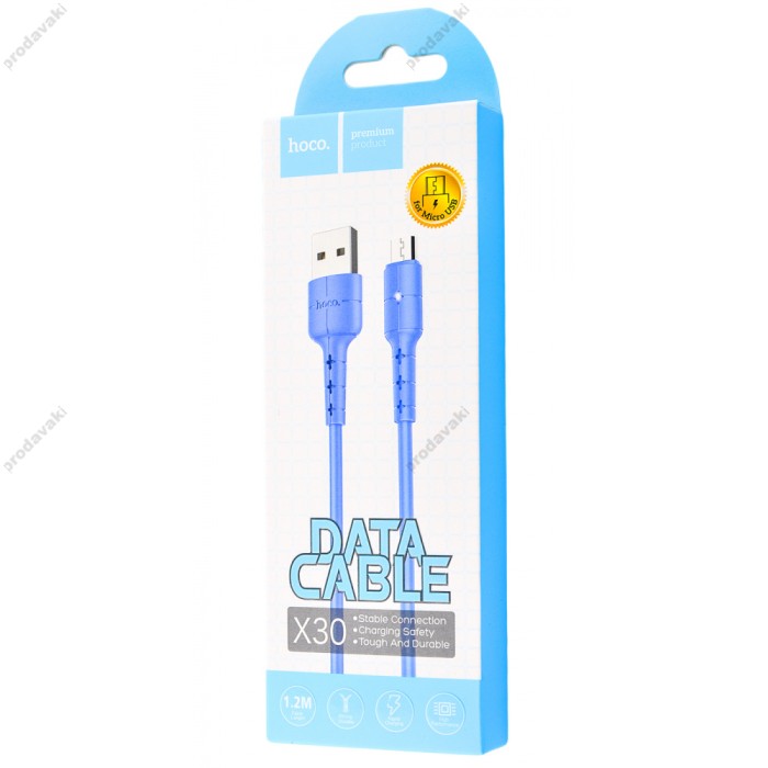 Кабель USB Hoco X30 Star microUSB 2A 1.2m синій