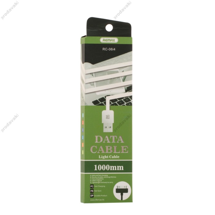 Кабель USB Remax RC-006i4 light 30pin 1m чорний