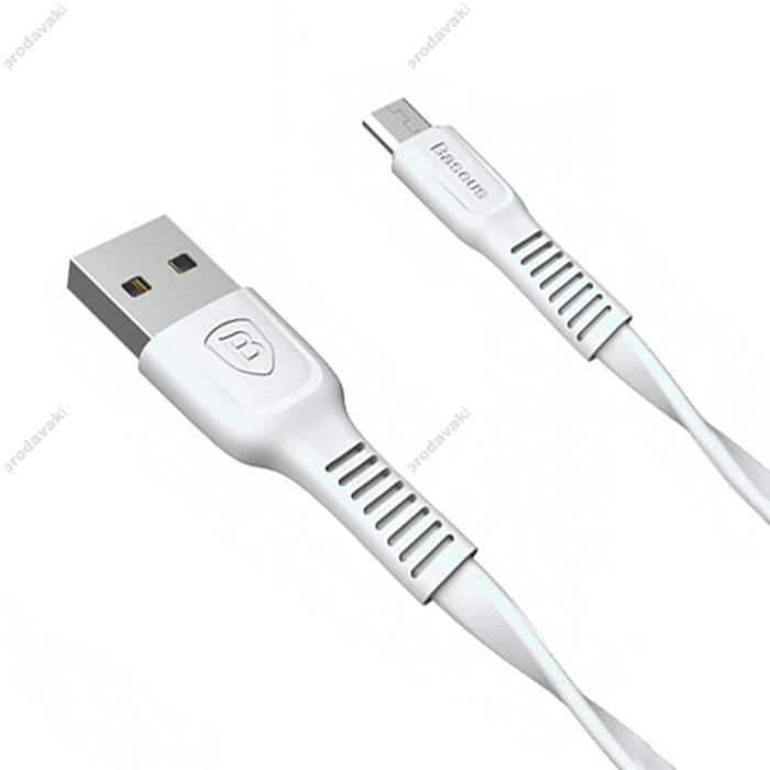 Кабель Baseus Tough Series micro USB 2.0A 1m білий