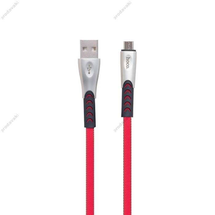 Кабель USB Hoco U48 Superior microUSB 2.4A 1.2m червоний