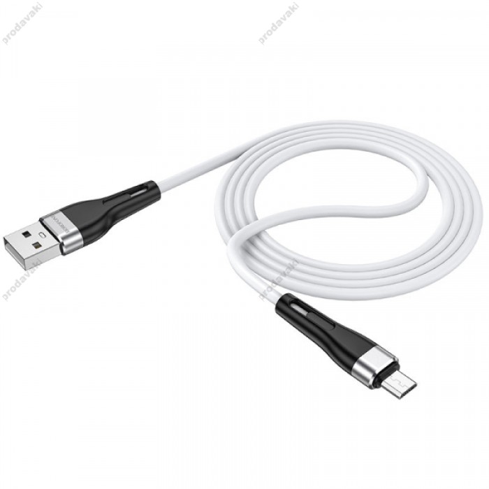 Кабель BOROFONE BX46 Rush silicone для Micro 2.4A/1m white