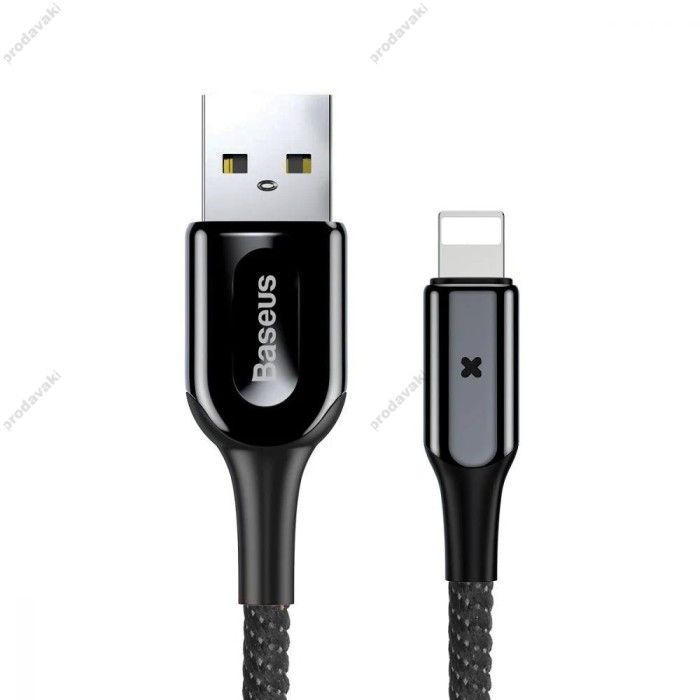 Кабель USB Baseus X-shaped Lightning 2.4A 1m чорний