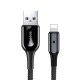 Кабель USB Baseus X-shaped Lightning 2.4A 1m чорний
