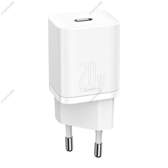 Мережевий зарядний пристрій Baseus Super Si Quick Charger Cable Type-C to iP 1m 20W White TZCCSUP-B02