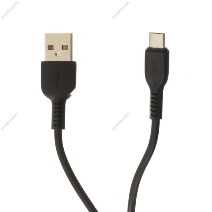 Кабель USB Hoco X13 microUSB 2.4A 1m чорний