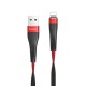 Кабель USB Hoco U39 Slender Lightning 2.4A 1.2m чорний/червоний