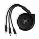 Кабель USB USAMS US-SJ280 U20 3in1 0.3-1m чорний