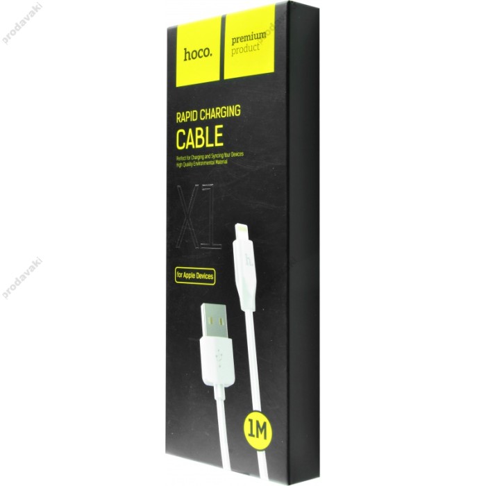 Кабель USB Hoco X1 Rapid Lighting білий 1м