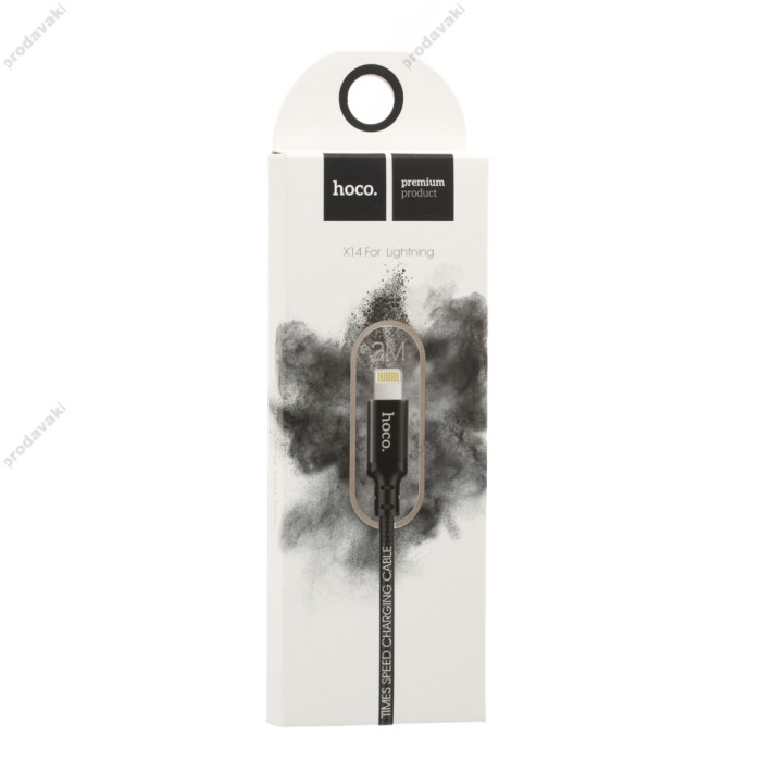 Кабель USB Hoco X14 lightning Times Speed 2m чорний