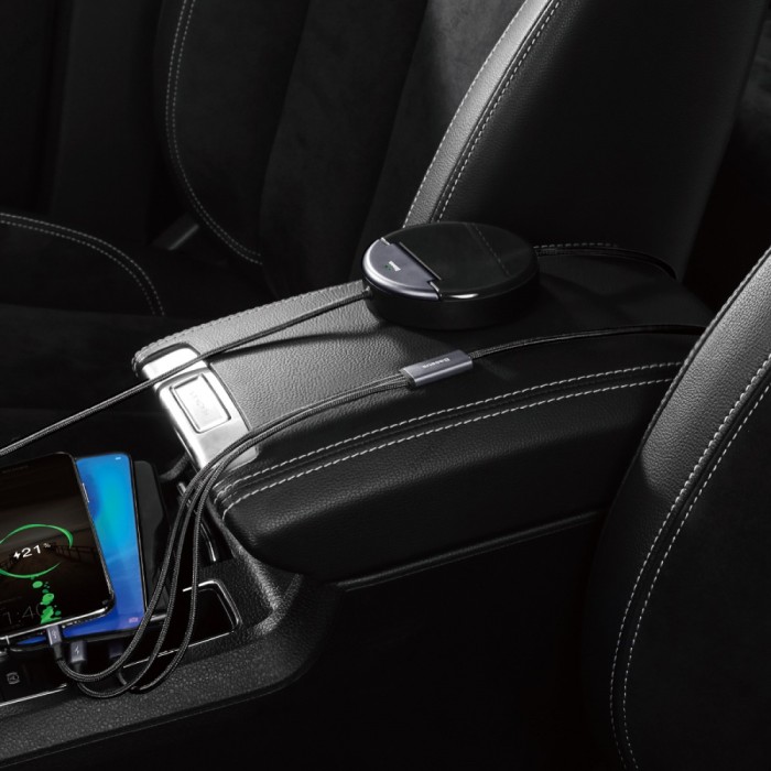 Кабель USB Baseus Car Sharing Station 3-in-1 чорний