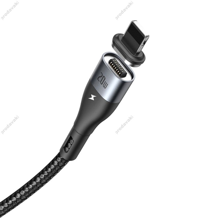 Кабель USB Baseus Zinc Magnetic Safe Fast Charging Type-C to Lightning PD 20W чорний