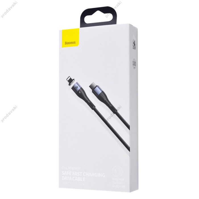 Кабель USB Baseus Zinc Magnetic Safe Fast Charging Type-C to Lightning PD 20W чорний