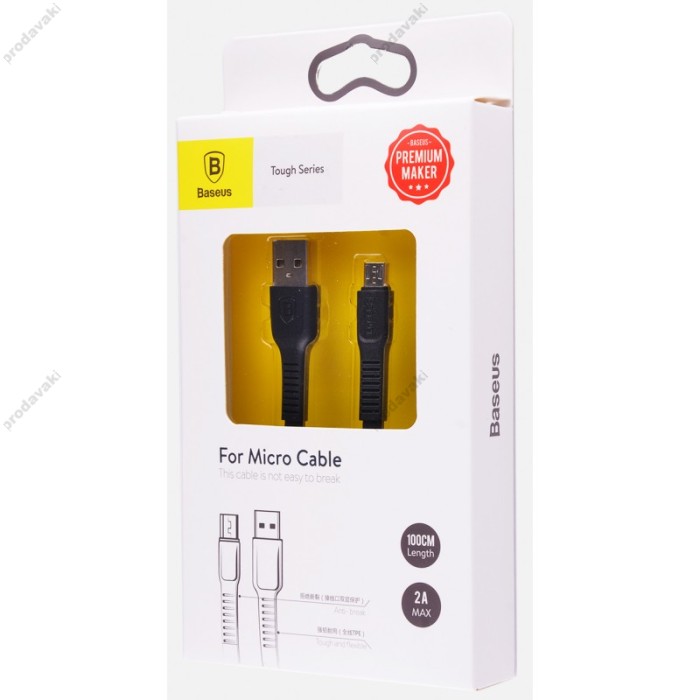 Кабель USB Baseus Tough Series micro USB 2A 1m чорний