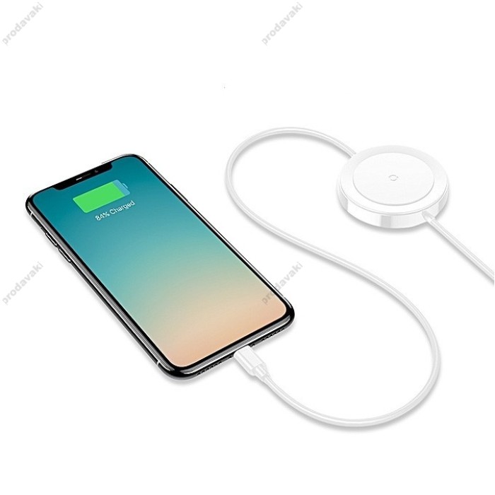 БЗУ для телефону із вбудованим кабелем Lightning Baseus (WXCA-01) 5W (Білий)