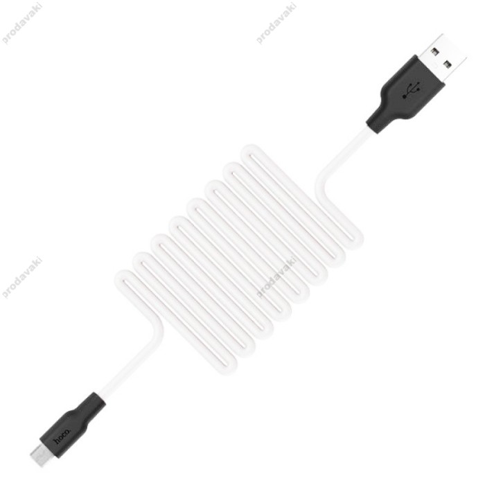 Кабель USB Hoco X21 Silicone microUSB 1m білий