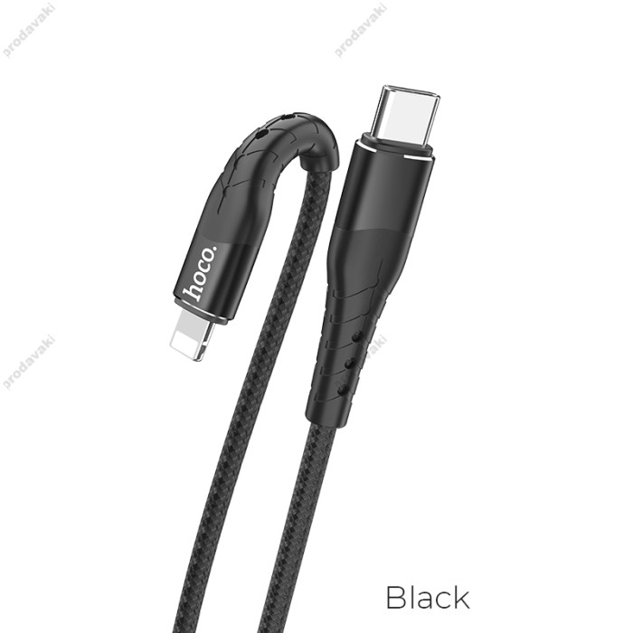 Кабель USB Hoco U64 Superior Type-C to Lightning 3A 18W 1.2m чорний
