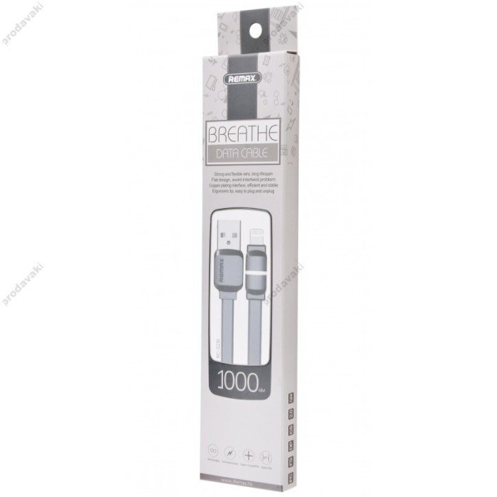 Кабель USB Remax RC-029i Breathe lightning 1m чорний
