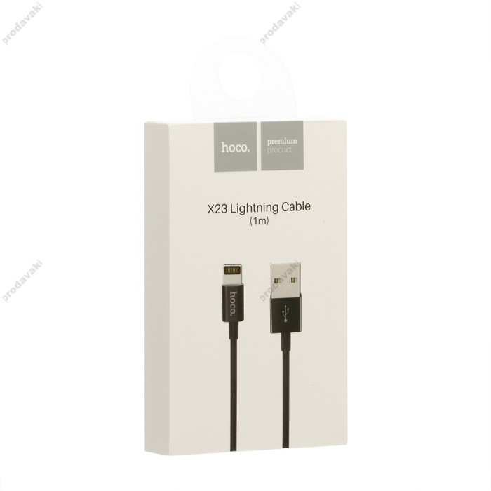 Кабель USB Hoco X23 Skilled Lightning (1m) чорний