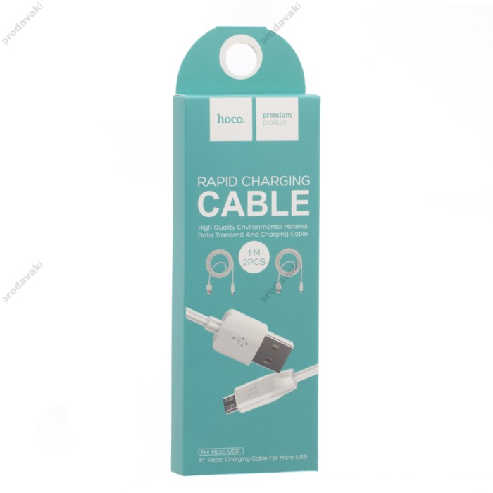 Кабель USB Hoco X1 Rapid microUSB 1m білий