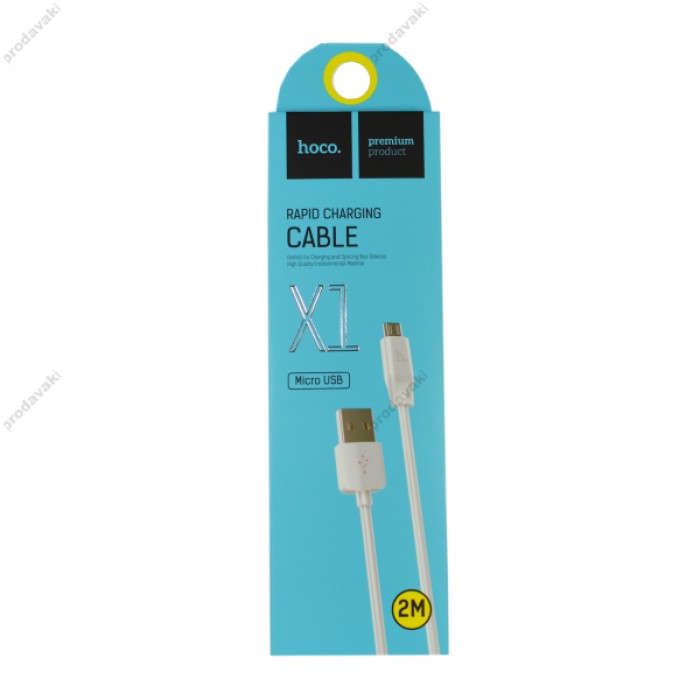 Кабель HOCO X1 Rapid VOOC Micro 2,1 A/2m. White