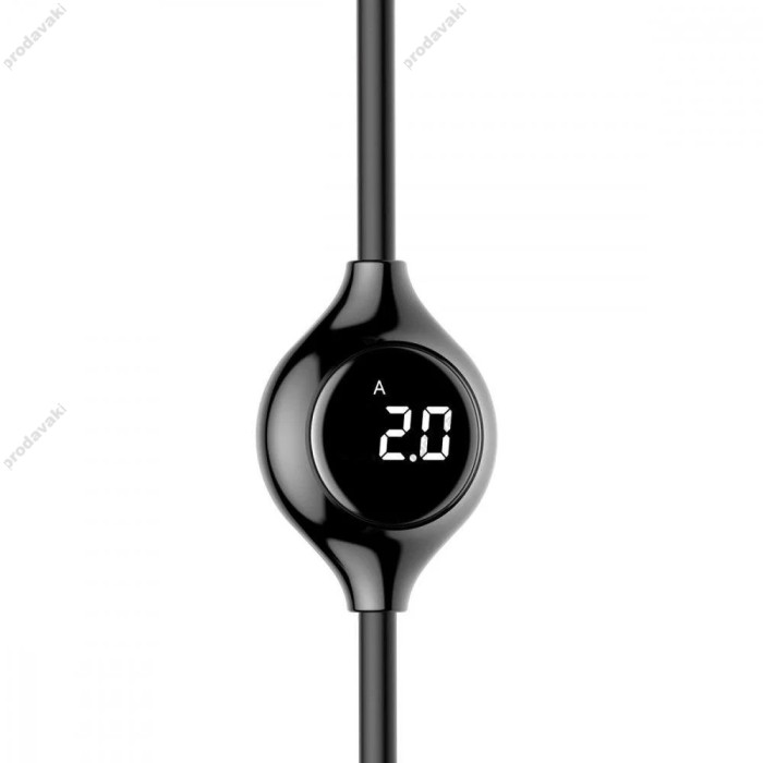 Кабель USB to Lightning 1.2m Baseus Big Eye Digital Display чорний